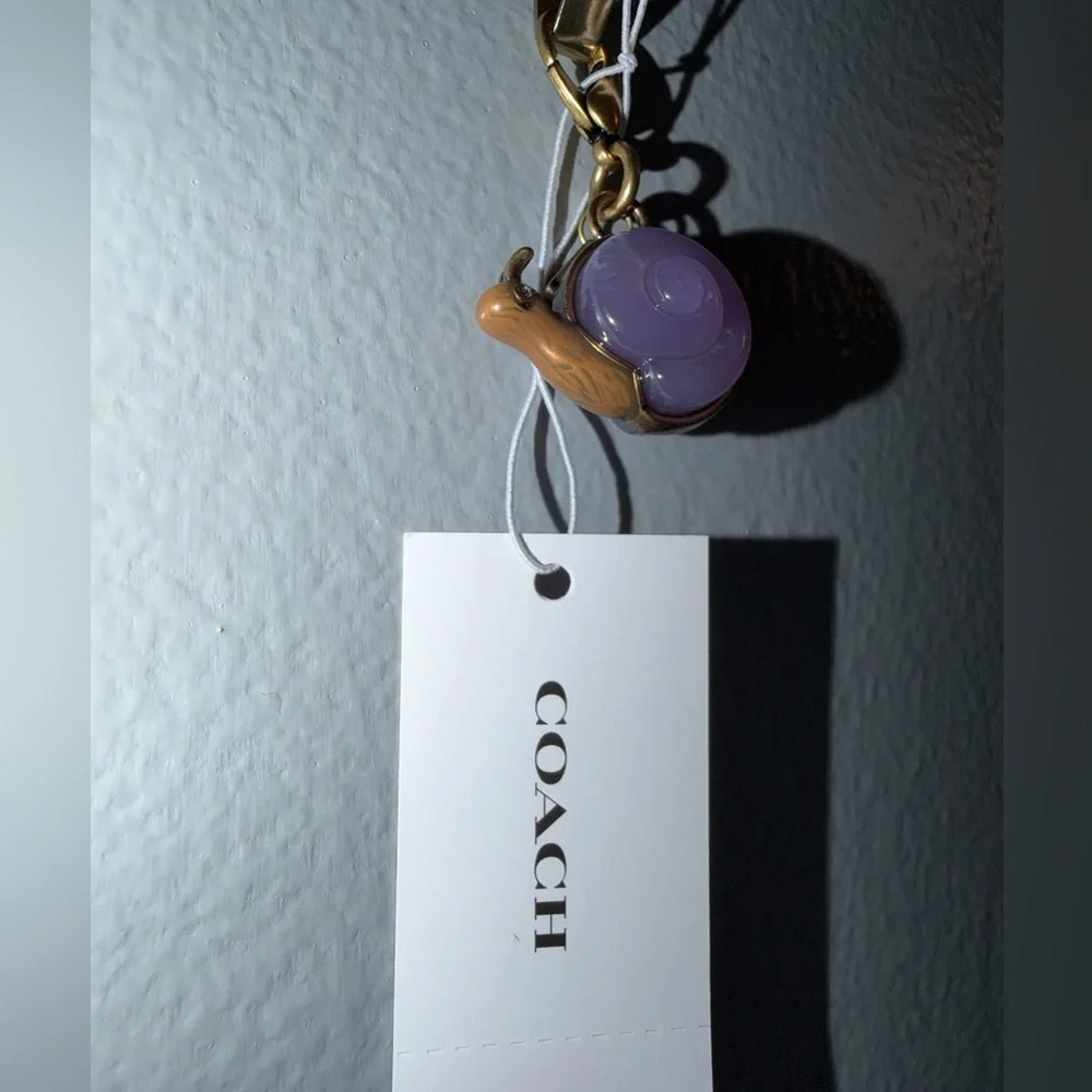 Coach Purple Snail Key Charm with Brass Clasp - Picture 3 of 5